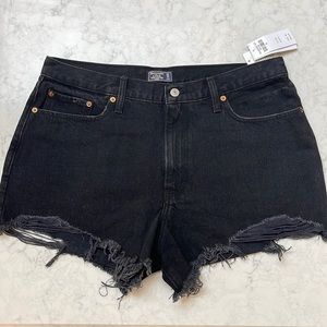 Abercrombie nwt Annie high rise shorts black 32/14